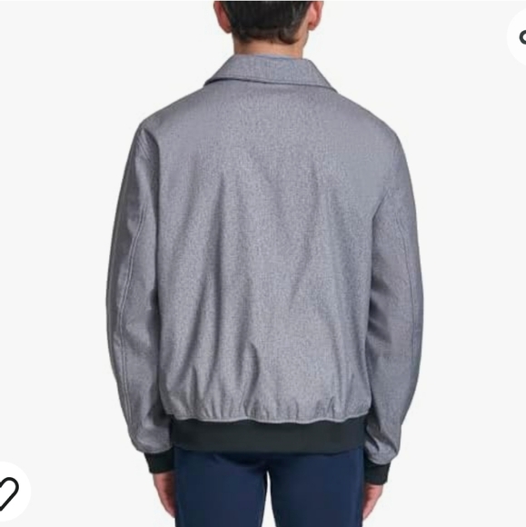 Tommy Hilfiger Men's THFlex Gray Varsity Rib Knit Bomber Jacket Size Medium - Picture 3 of 13